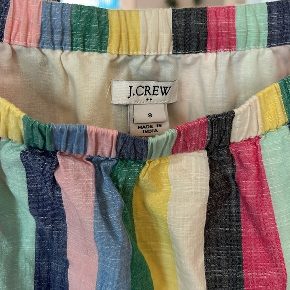 J. Crew Factory Rainbow Multi Vertical Striped Off The Shoulder Dress size 8 - Picture 3 of 4